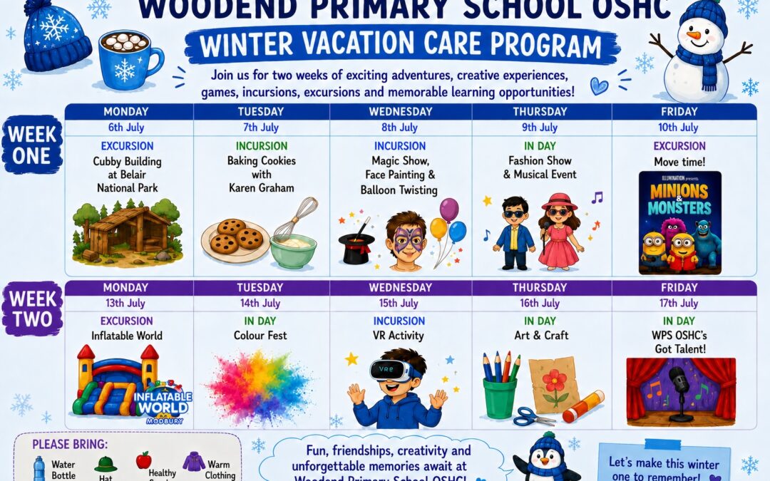 Winter Vacation Care at Woodend Primary School OSHC! 